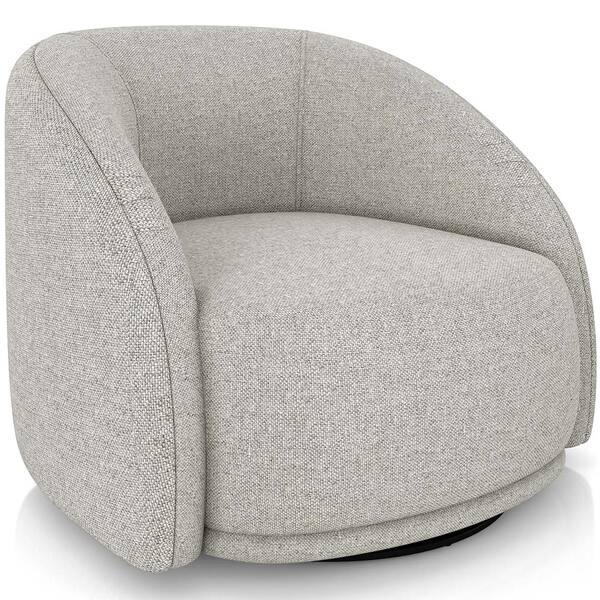 Poltrona Decorativa Giratória Angelina M03 Linho Bege - Lyam