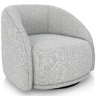 Poltrona Decorativa Giratória Angelina M03 Linho Cinza Claro