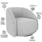Poltrona Decorativa Giratória Angelina M03 Linho Cinza Claro