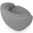 Poltrona Decorativa Giratória Angelina M03 Linho Cinza Escuro