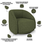 Poltrona Decorativa Giratória Angelina M03 Linho Verde - Lyam