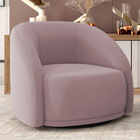 Poltrona Decorativa Giratória Angelina M03 Veludo Rosê - Lyam