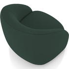 Poltrona Decorativa Giratória Angelina M03 Veludo Verde Musgo