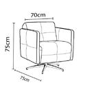 Poltrona Decorativa Giratória Azaléia De Couro Branco