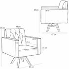 Poltrona Decorativa Giratória Base De Madeira Manu L02 Capito