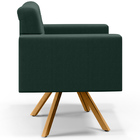 Poltrona Decorativa Giratória Base De Madeira Manu L02 Capito