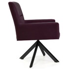 Poltrona Decorativa Giratória Base Eiffel Preto Angel Veludo