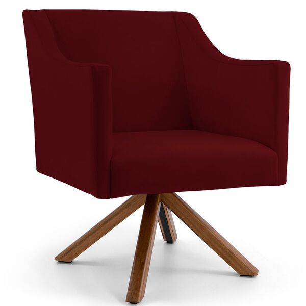 Poltrona Decorativa Giratória Base Giromad Lila D02 Veludo Ma