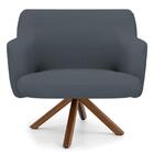 Poltrona Decorativa Giratória Base Giromad Madeira Jade C-03