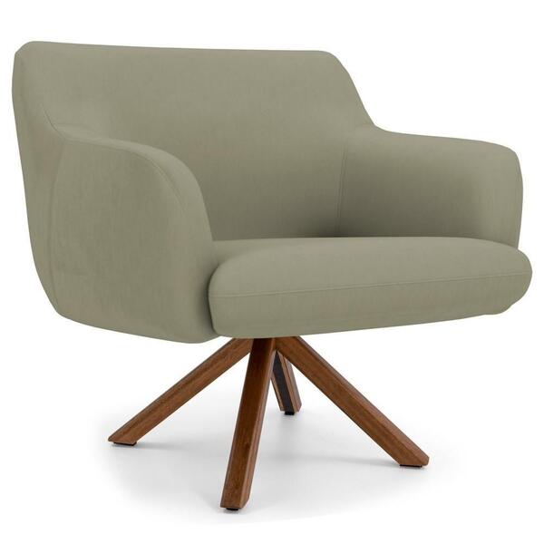 Poltrona Decorativa Giratória Base Giromad Madeira Jade C-19