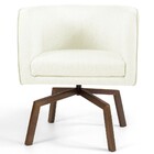 Poltrona Decorativa Giratória Base Ka Betina D02 Corano Bege