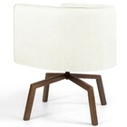 Poltrona Decorativa Giratória Base Ka Betina D02 Corano Bege