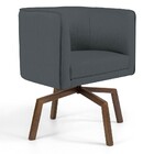 Poltrona Decorativa Giratória Base Ka Betina D02 Corano Cinza