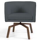 Poltrona Decorativa Giratória Base Ka Betina D02 Corano Cinza