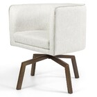 Poltrona Decorativa Giratória Base Ka Betina D02 Linho Bege C