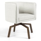 Poltrona Decorativa Giratória Base Ka Betina D02 Linho Bege C