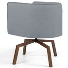 Poltrona Decorativa Giratória Base Ka Betina D02 Linho Cinza