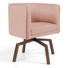 Poltrona Decorativa Giratória Base Ka Betina D02 Linho Rosê C