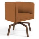 Poltrona Decorativa Giratória Base Ka Betina D02 Veludo Telha