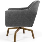 Poltrona Decorativa Giratória Base Ka Dani D02 Tressê Linho C