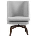 Poltrona Decorativa Giratória Base Ka Pérsia D02 Linho Cinza