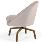 Poltrona Decorativa Giratória Base Ka Rafa D02 Veludo Bege D-