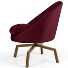 Poltrona Decorativa Giratória Base Ka Rafa D02 Veludo Marsala