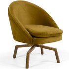 Poltrona Decorativa Giratória Base Ka Rafa D02 Veludo Mostard