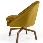 Poltrona Decorativa Giratória Base Ka Rafa D02 Veludo Mostard