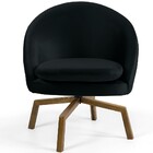 Poltrona Decorativa Giratória Base Ka Rafa D02 Veludo Preto D