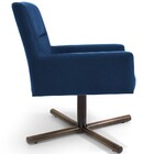 Poltrona Decorativa Giratória Base X Angel D02 Veludo Azul C-