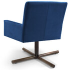 Poltrona Decorativa Giratória Base X Angel D02 Veludo Azul C-