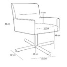 Poltrona Decorativa Giratória Base X Angel D02 Veludo Azul Tu