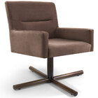 Poltrona Decorativa Giratória Base X Angel D02 Veludo Marrom