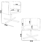 Poltrona Decorativa Giratória Base X Betina D02 Veludo Cinza