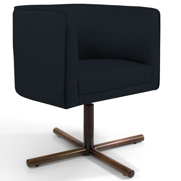 Poltrona Decorativa Giratória Base X Betina D02 Veludo Preto