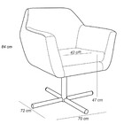 Poltrona Decorativa Giratória Base X Dani D02 Veludo Marrom C