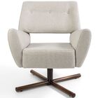 Poltrona Decorativa Giratória Base X Melli D02 Algodão Bege C