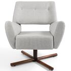 Poltrona Decorativa Giratória Base X Melli D02 Rústico Cinza