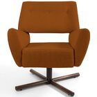 Poltrona Decorativa Giratória Base X Melli D02 Veludo Telha C