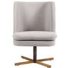 Poltrona Decorativa Giratória Base X Pérsia D02 Rústico Bege