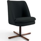 Poltrona Decorativa Giratória Base X Pérsia D02 Veludo Preto