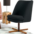 Poltrona Decorativa Giratória Base X Pérsia D02 Veludo Preto