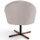 Poltrona Decorativa Giratória Base X Rafa D02 Veludo Bege D-3