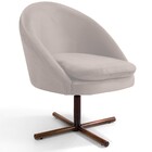 Poltrona Decorativa Giratória Base X Rafa D02 Veludo Bege D-3