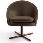 Poltrona Decorativa Giratória Base X Rafa D02 Veludo Marrom C
