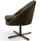 Poltrona Decorativa Giratória Base X Rafa D02 Veludo Marrom C