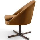 Poltrona Decorativa Giratória Base X Rafa D02 Veludo Telha D-