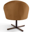 Poltrona Decorativa Giratória Base X Rafa D02 Veludo Telha D-