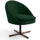 Poltrona Decorativa Giratória Base X Rafa D02 Veludo Verde D-